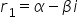 r subscript 1 equals alpha minus beta i